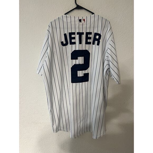Mitchell’s & Ness New York Yankees Derek Jeter Stripped Jersey SZ 54 PLS Read - Picture 8 of 16